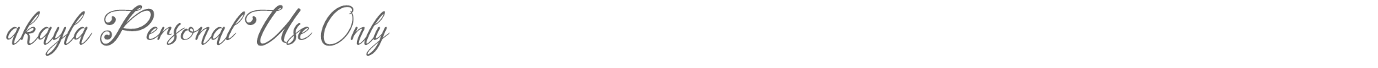 Sample characters Akayla Font